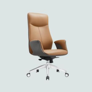 A141C Modern Executive Swivel Chair – Caramel & Slate