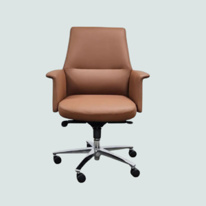 Leather Swivel Chairs – Executive Visitor Series (Deep Brown)
