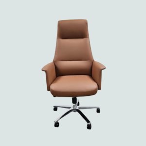 Leather Swivel Chairs – Ultra-Modern Executive Series (Cognac Brown)