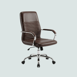 Leather Swivel Chairs – Ribbed Executive Series (Chocolate Brown)