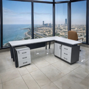 Modern White Executive L-Shaped Desk
