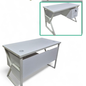 Minimalist White Industrial Office Desk