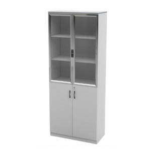 Arctic White Executive Glass-Door Cabinet