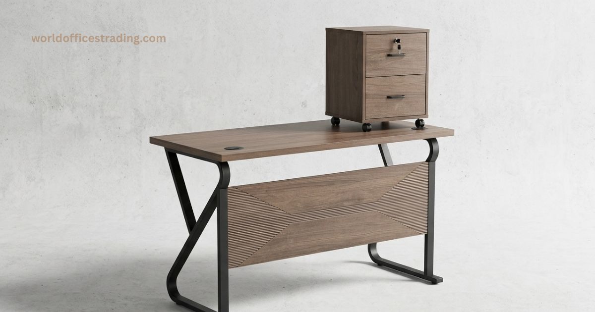 Office Desk with Mobile Pedestal | Modern Wooden Desk